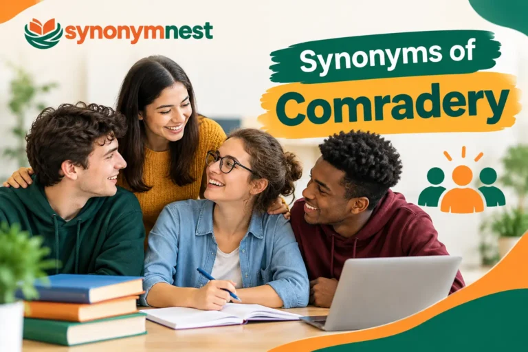 Synonyms of Comradery with a group of friends working and learning together