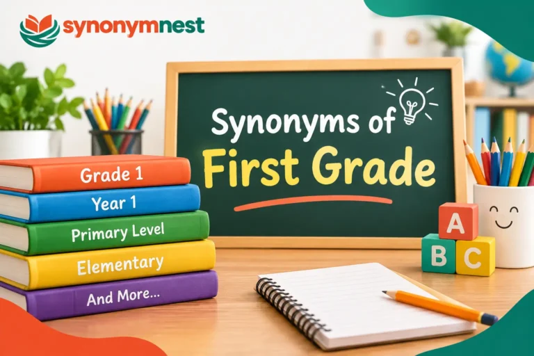 Synonyms of first grade with Grade 1, Year 1, primary level, and elementary education books