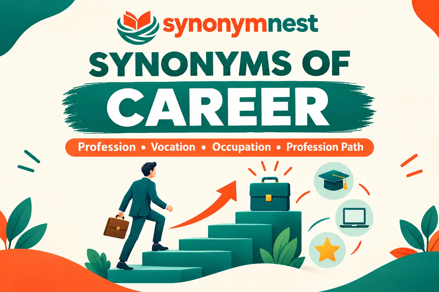 Career synonyms illustrating professional growth, career paths, and job opportunities Copy Alt Text
