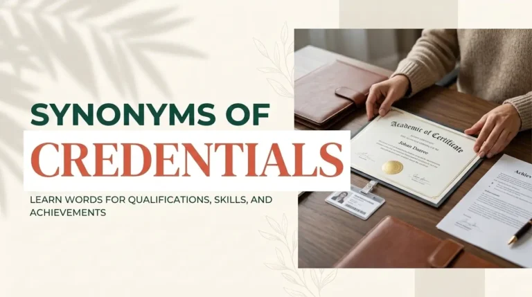 Synonyms of credentials with examples and meanings