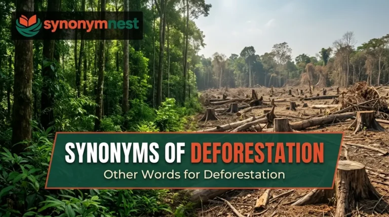 Synonyms of deforestation with forest clearing and tree removal