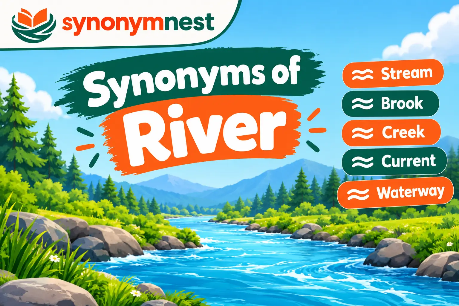Synonyms of River – stream, brook, creek, current, and waterway | Synonymnest